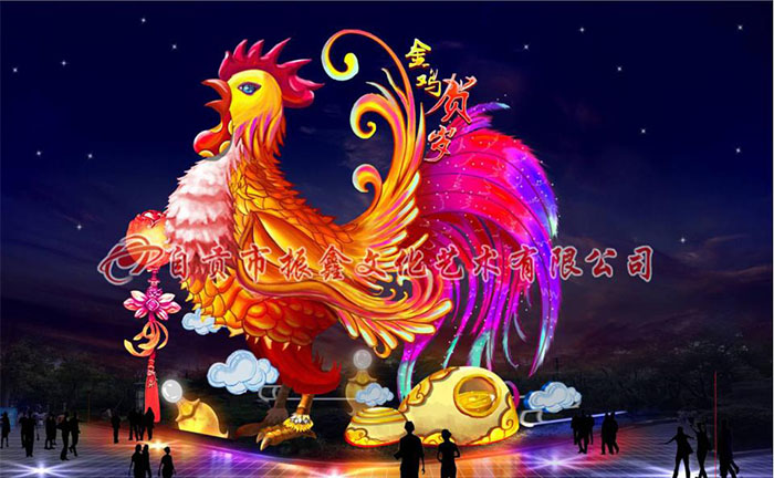 金鸡贺岁灯组